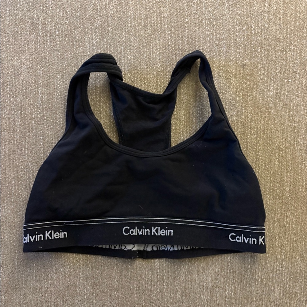 Calvin Klein Black Racerback Sports Bra